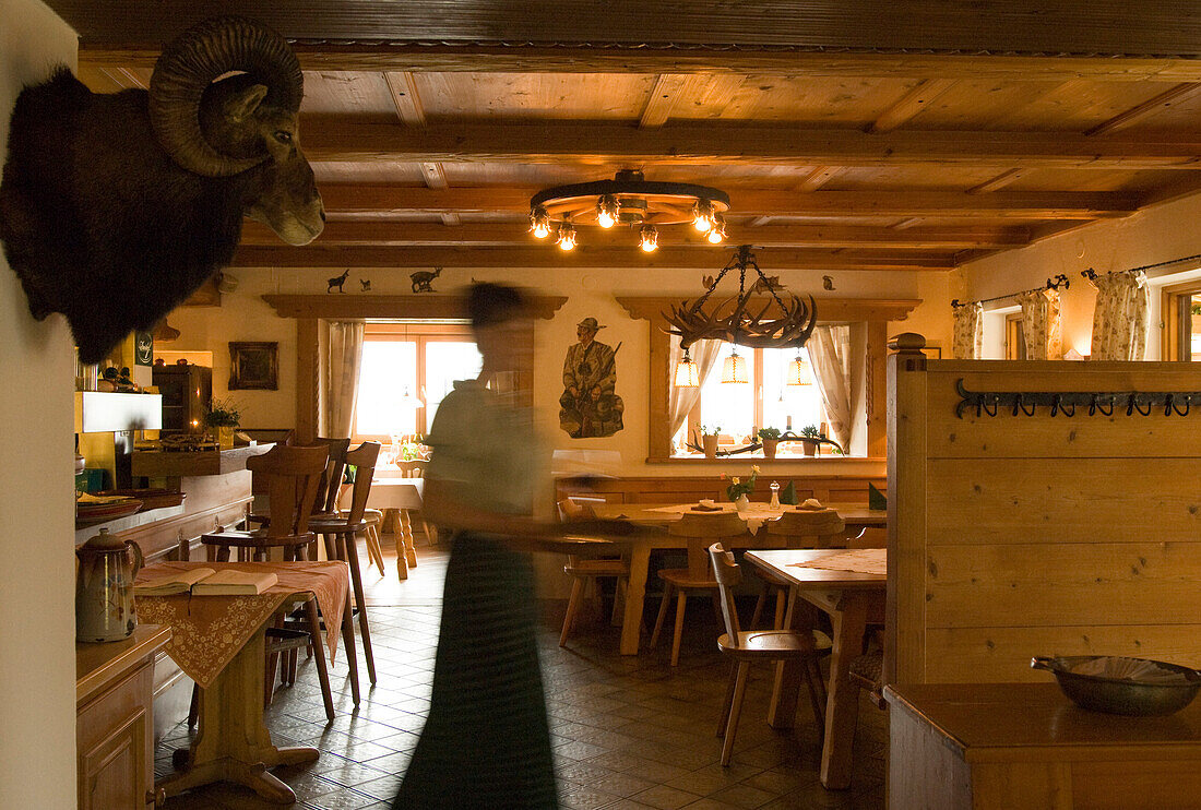 Inside Almgasthaus Aibl, Lake Tegernsee, Upper Bavaria, Bavaria, Germany