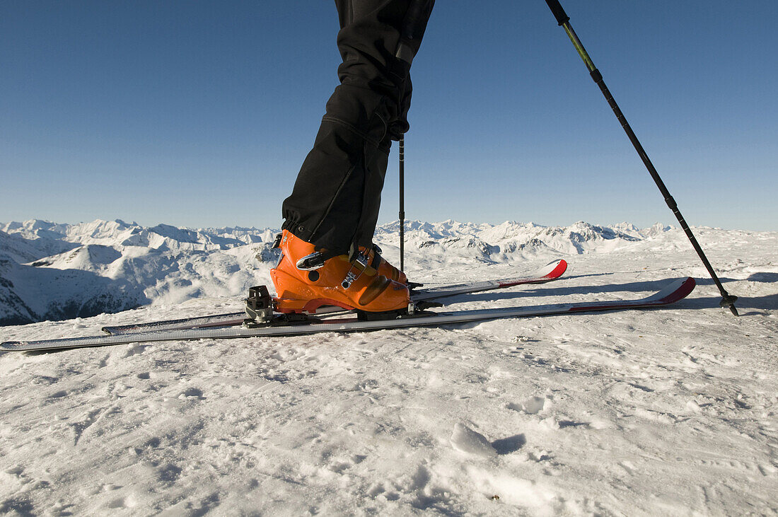 Detail, Skitour Ausrüstung, Skigebiet Reinswald, Gipfel, Sarntal, Südtirol, Italien