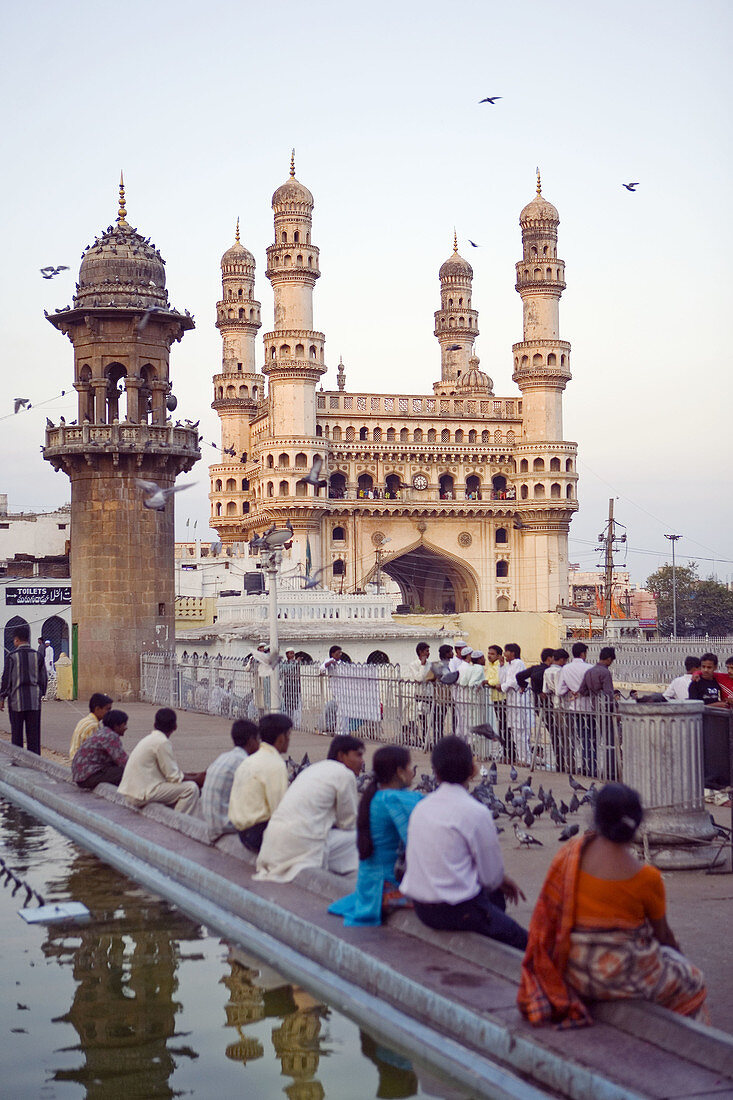 India. Hyderabad.. Mecca Masjid mosque_ Charminar