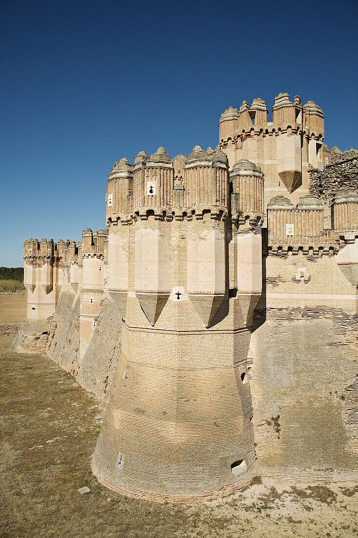 Castle (15th century), Coca. Segovia province, Castilla-Leon, Spain