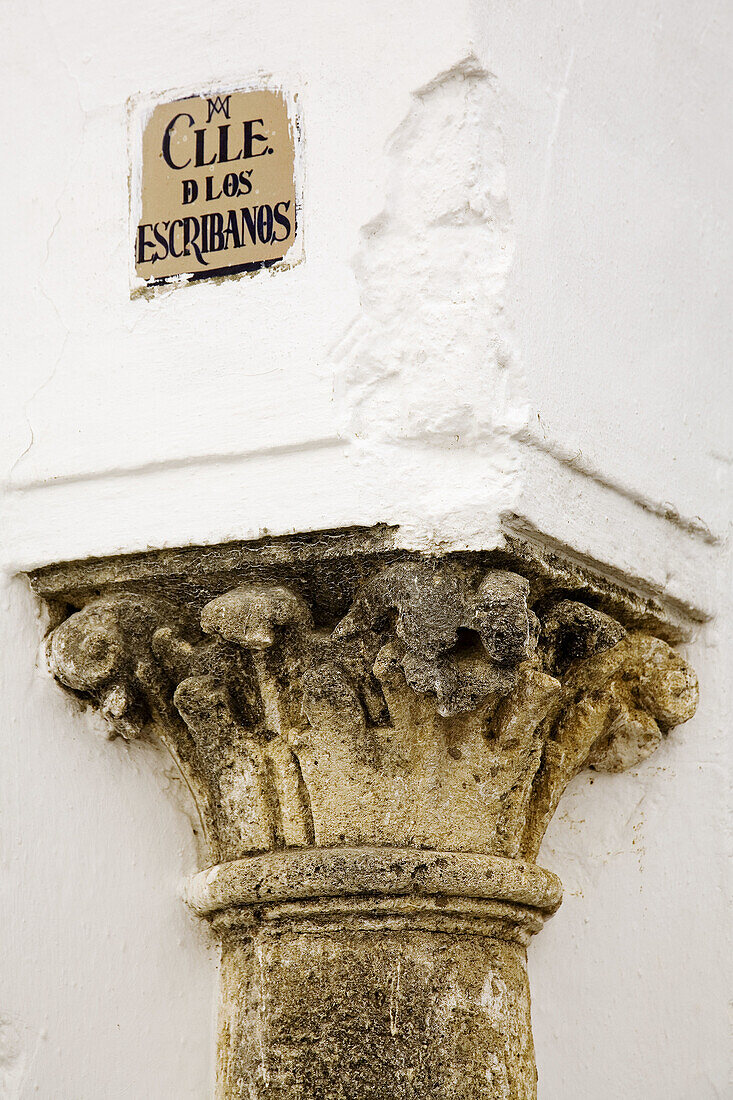Corner detail, Arcos de la Frontera. Pueblos Blancos (white towns), Cadiz province, Andalucia, Spain