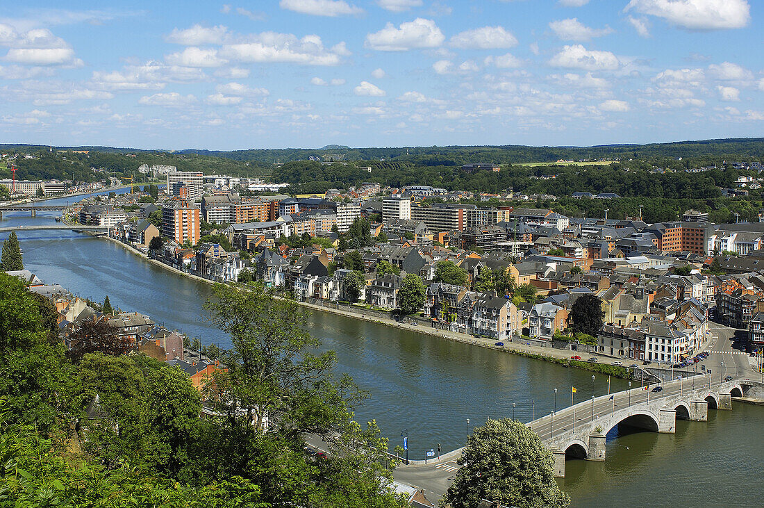 Namur and Meuse river view from the citadel. Belgium