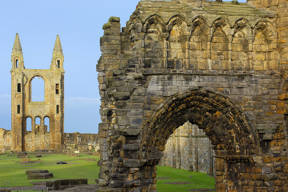Ruins of St. Andrews cathedral and cemetery. St. Andrews . Fife region. Scotland. UK