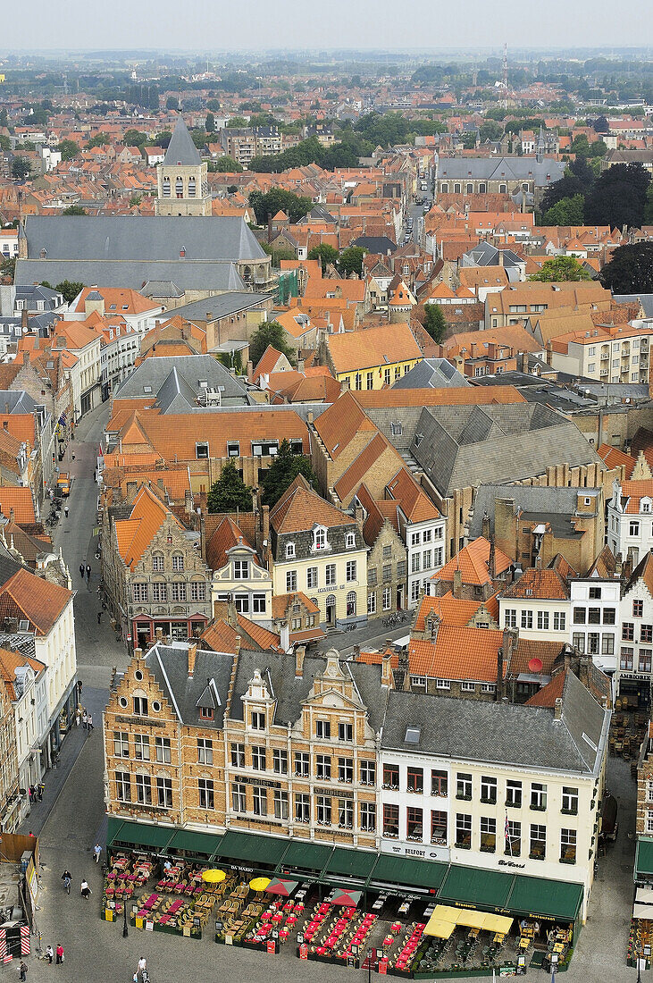 The Markt Market Place, view from the Belfry  Brugge, the Venice of the North  Western Flanders  Belgium