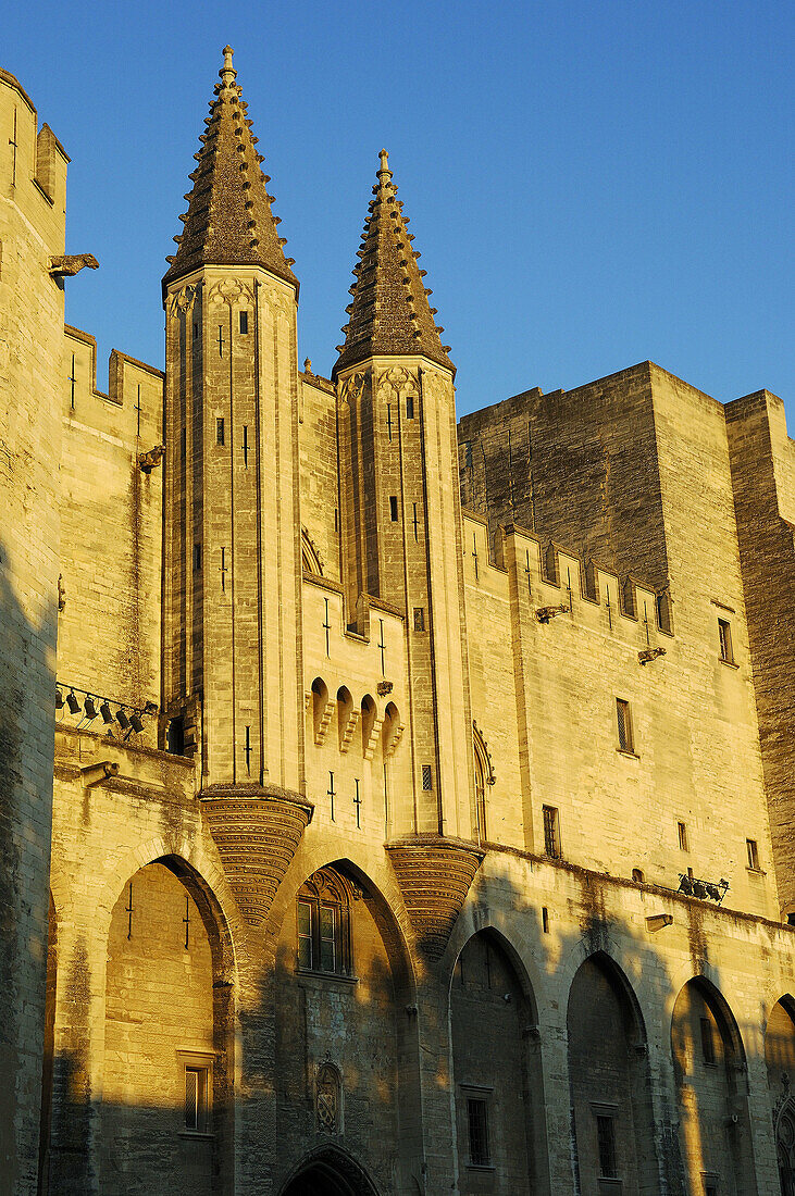 Papal Palace Palais des Papes  Avignon  Vaucluse  Provence-Alpes-Côte dAzur  Rhone valley  Provence  France