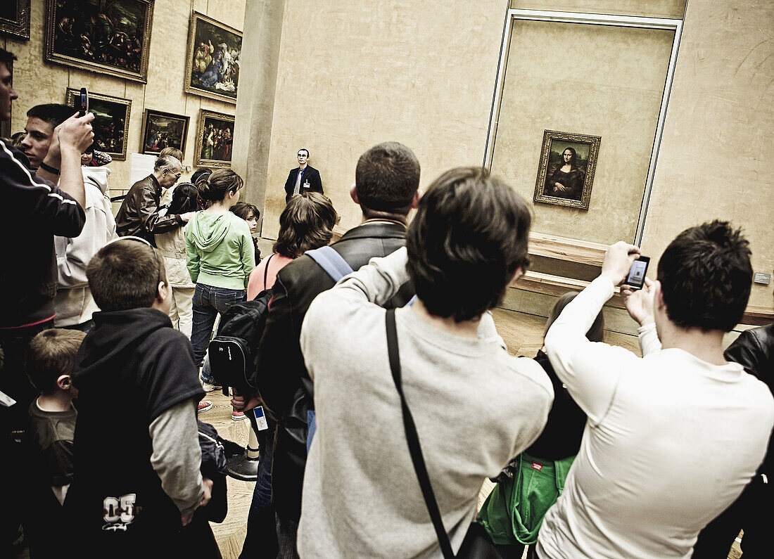 Mona Lisa (aka La Gioconda) in the Louvre Museum, Paris. France