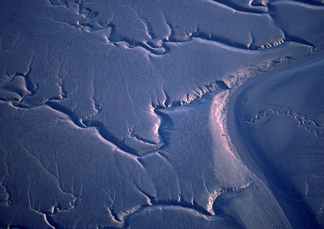 aerial photo of the minas basin mud flats in nova scotia canada