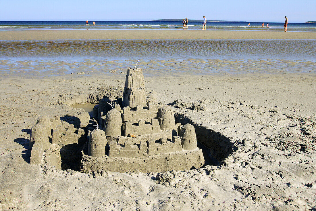 a nice sand castle at the beach