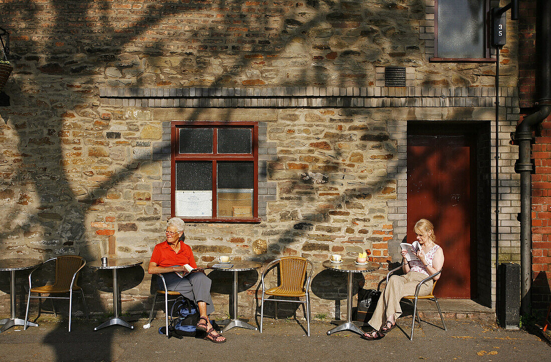 Cafe outside Arnolfini, Bristol, England, UK