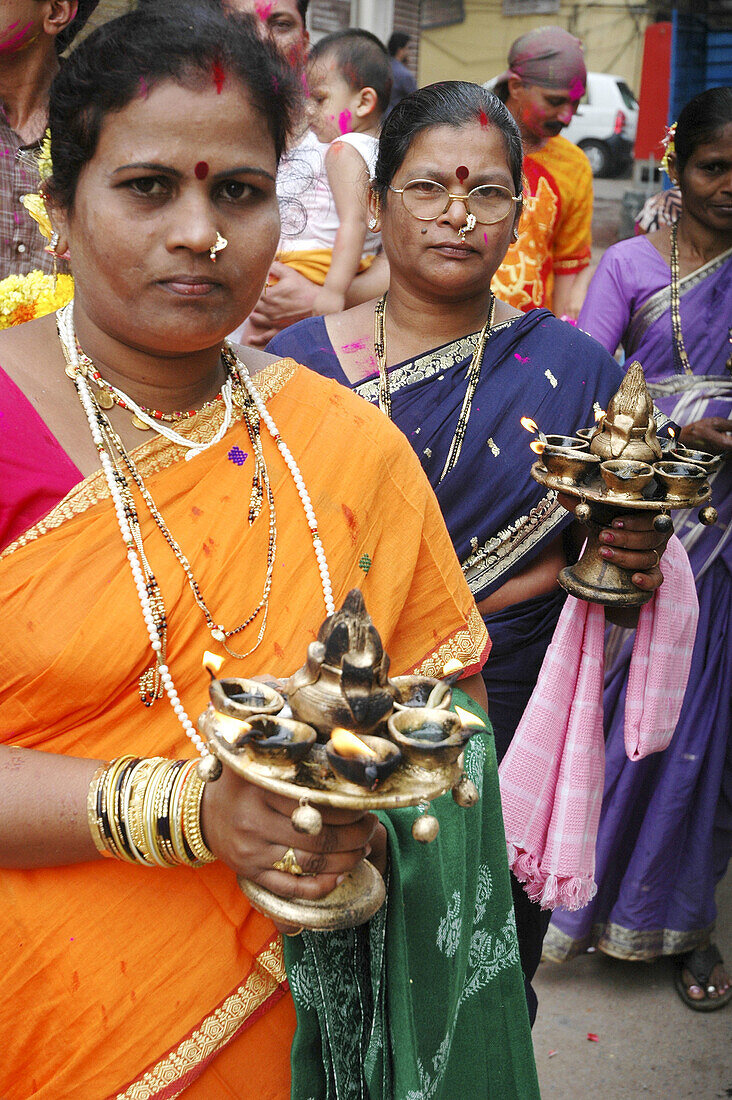 Panjim Goa, India, women on parade during Holi feast