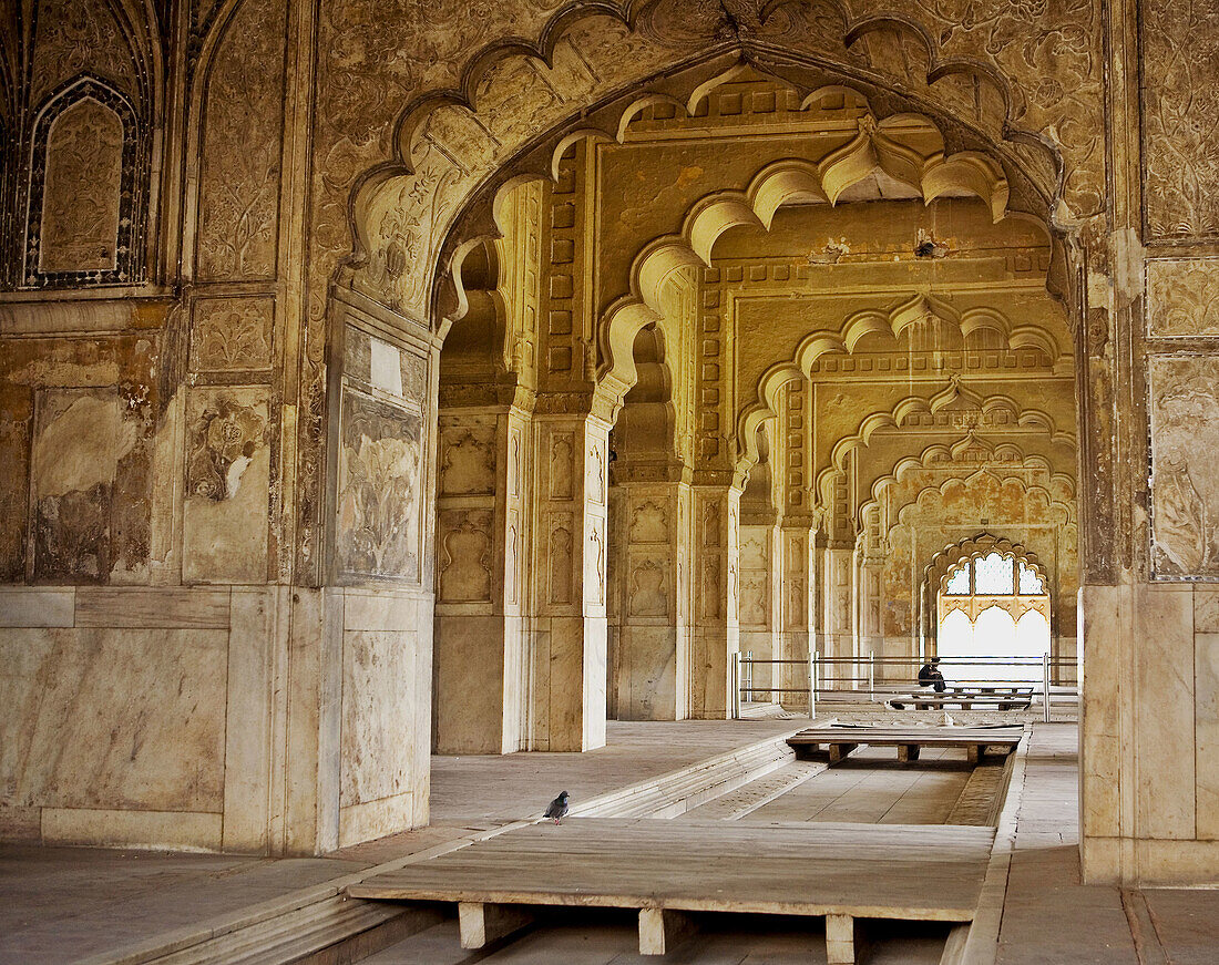 Columns Diwan-i-Khas, Red Fort, Delhi, India