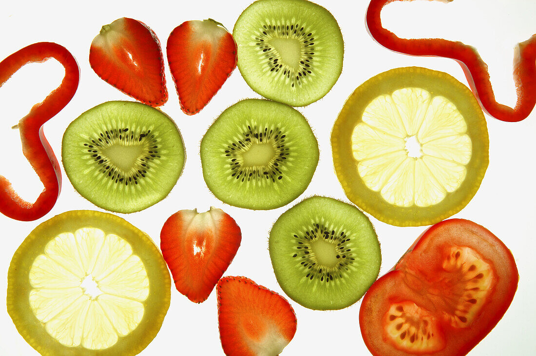 Citrus Fruit, Lemon, Strawberry, Tomatoe, Pepper, Kiwi