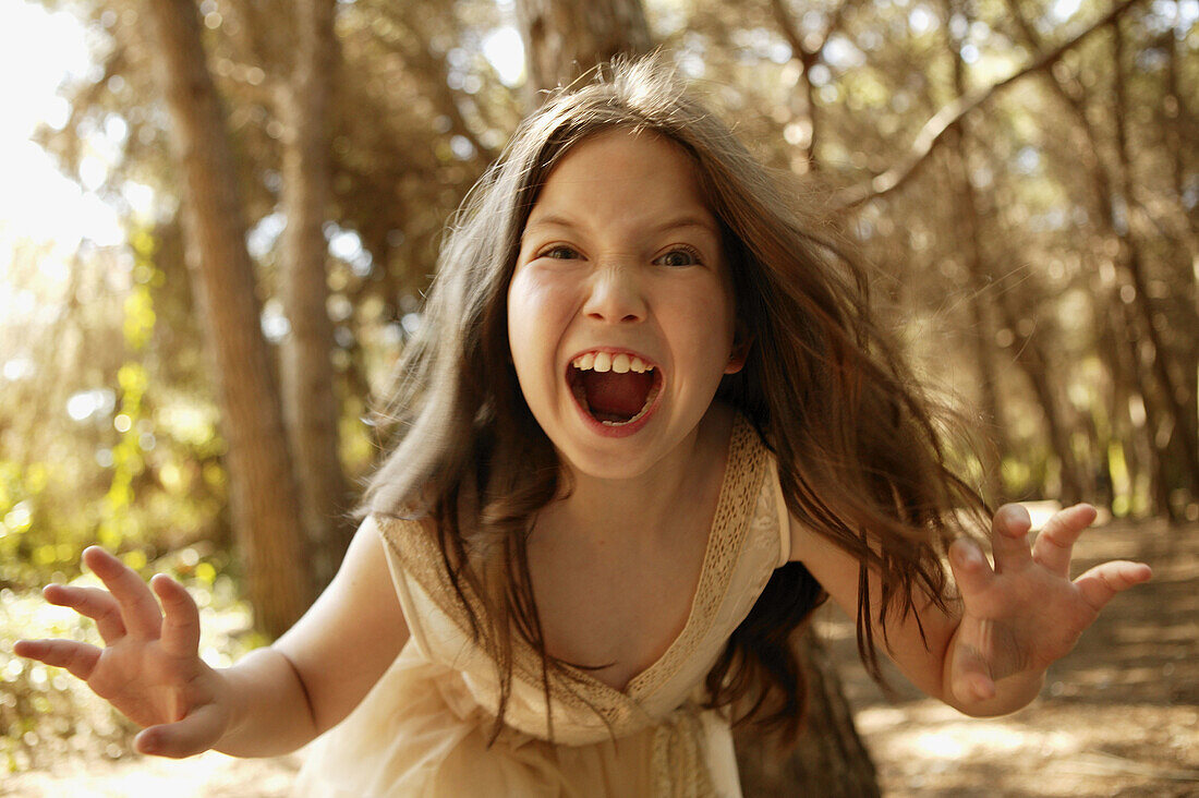 Girl scaring the camera