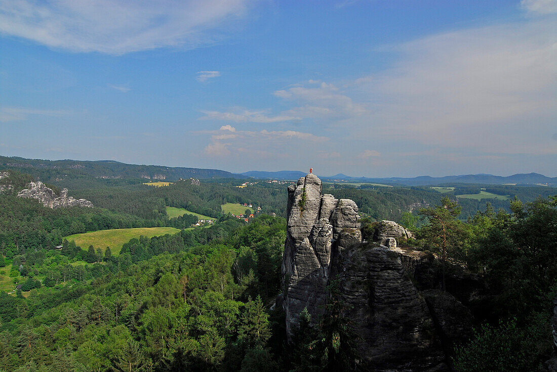 Blick von der Bastei, Sächsische Schweiz, Elbsandsteingebirge, Sachsen, Deutschland