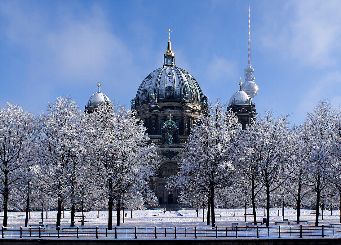 Berlin Cathedral in winter, Berlin, Germany