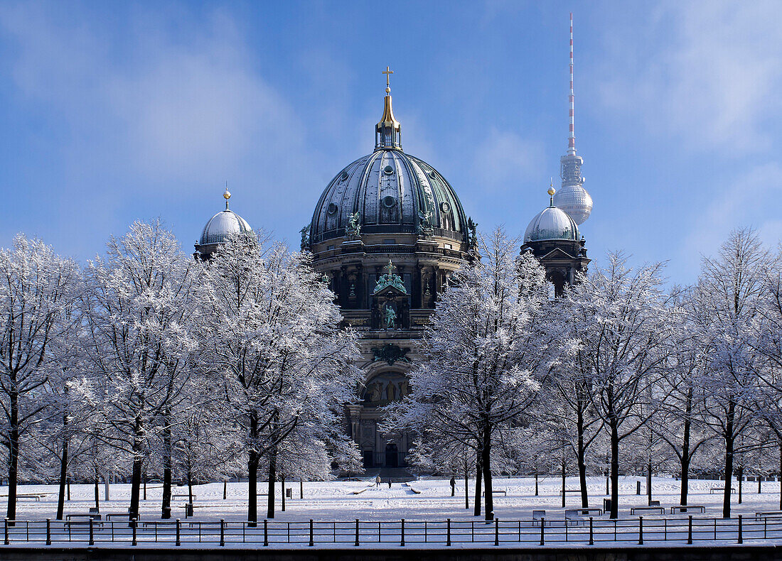 Berliner Dom im Winter, Berlin, Deutschland