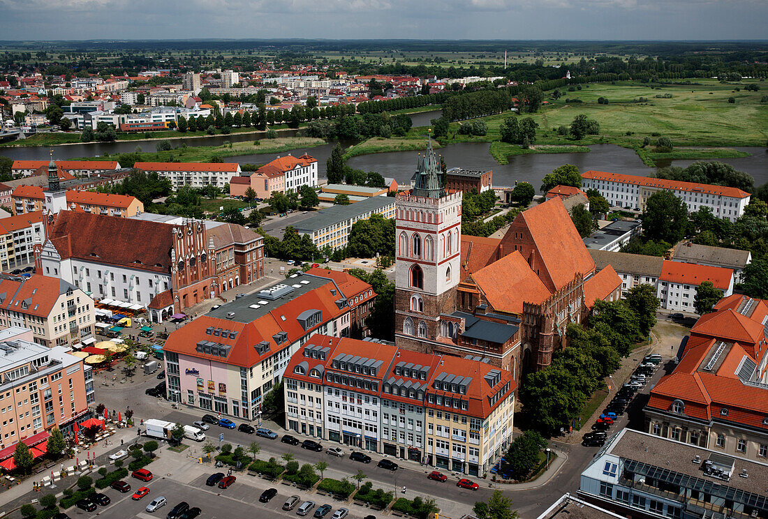 Cityscape with church St. Mary, Frankfurt (Oder), Brandenburg, Germany