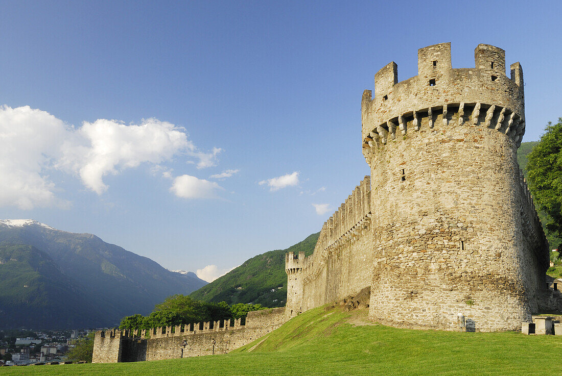 Castle Castello di Montebello in UNESCO World Heritage Site Bellinzona, Bellinzona, Ticino, Switzerland