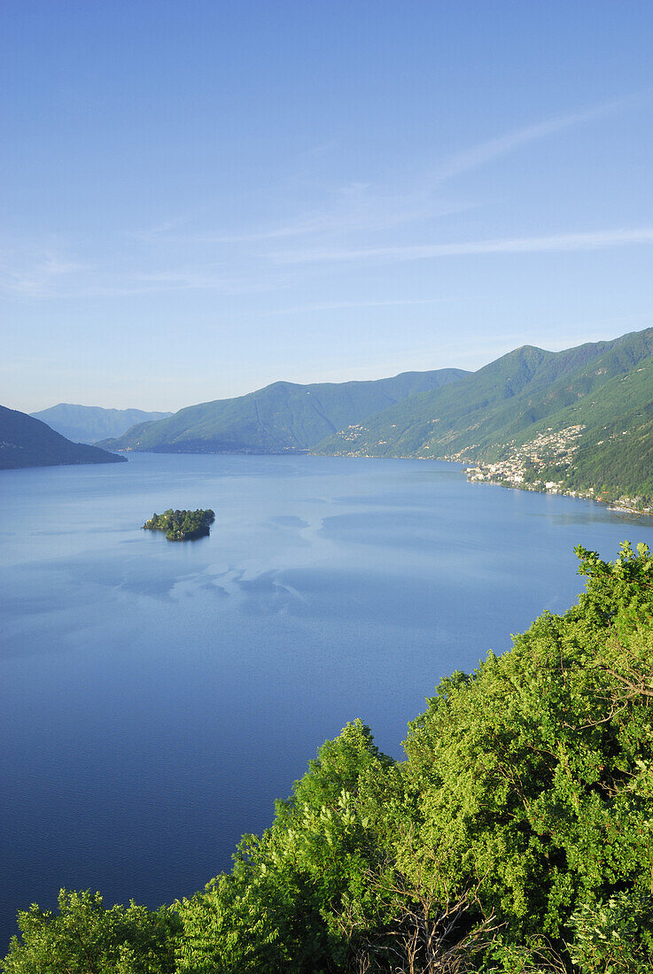 Lago Maggiore mit Isole di Brissago, Insel Brissago, Ronco sopra Ascona, Lago Maggiore, Tessin, Schweiz