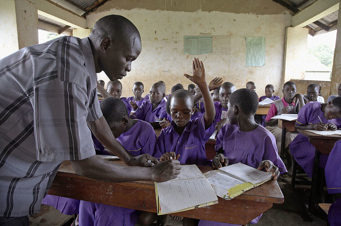UGANDA  The Kyayaaye Roman Catholic primary school in Kayunga District  Children in class