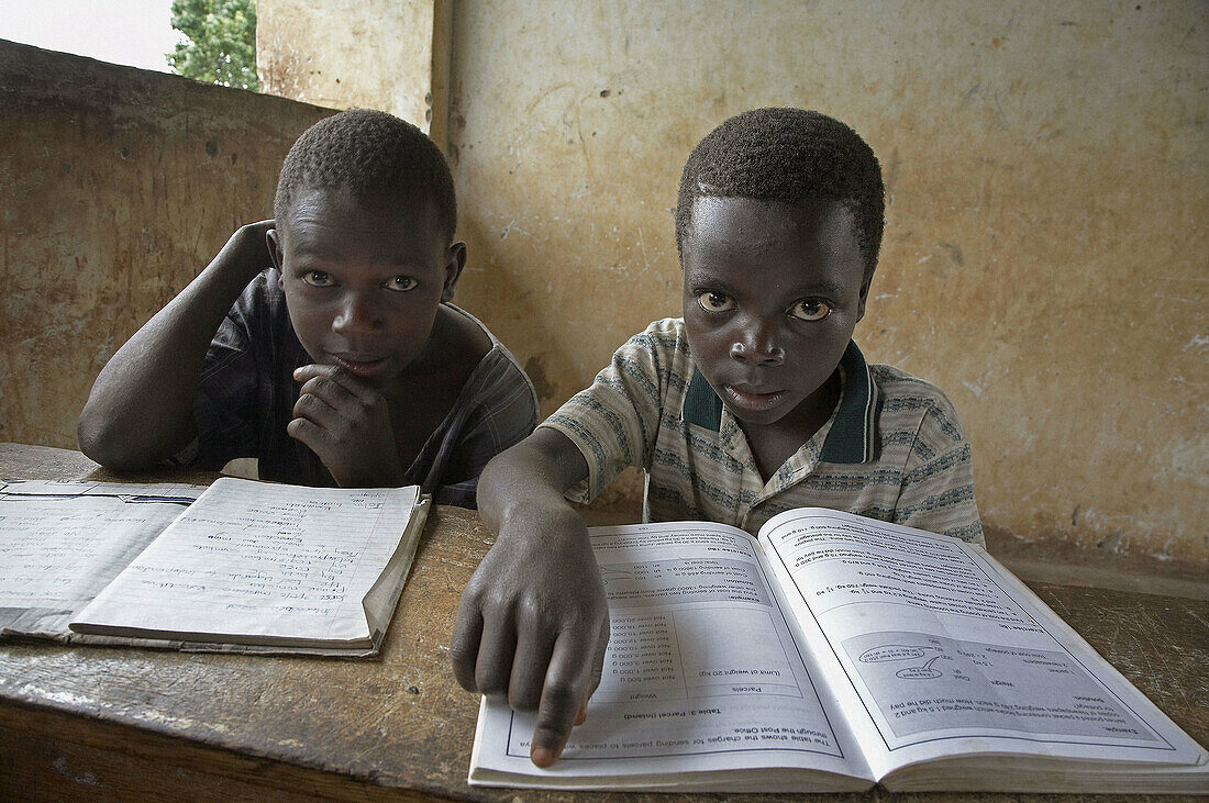 UGANDA  The Kyayaaye Roman Catholic primary school in Kayunga District  Children in class