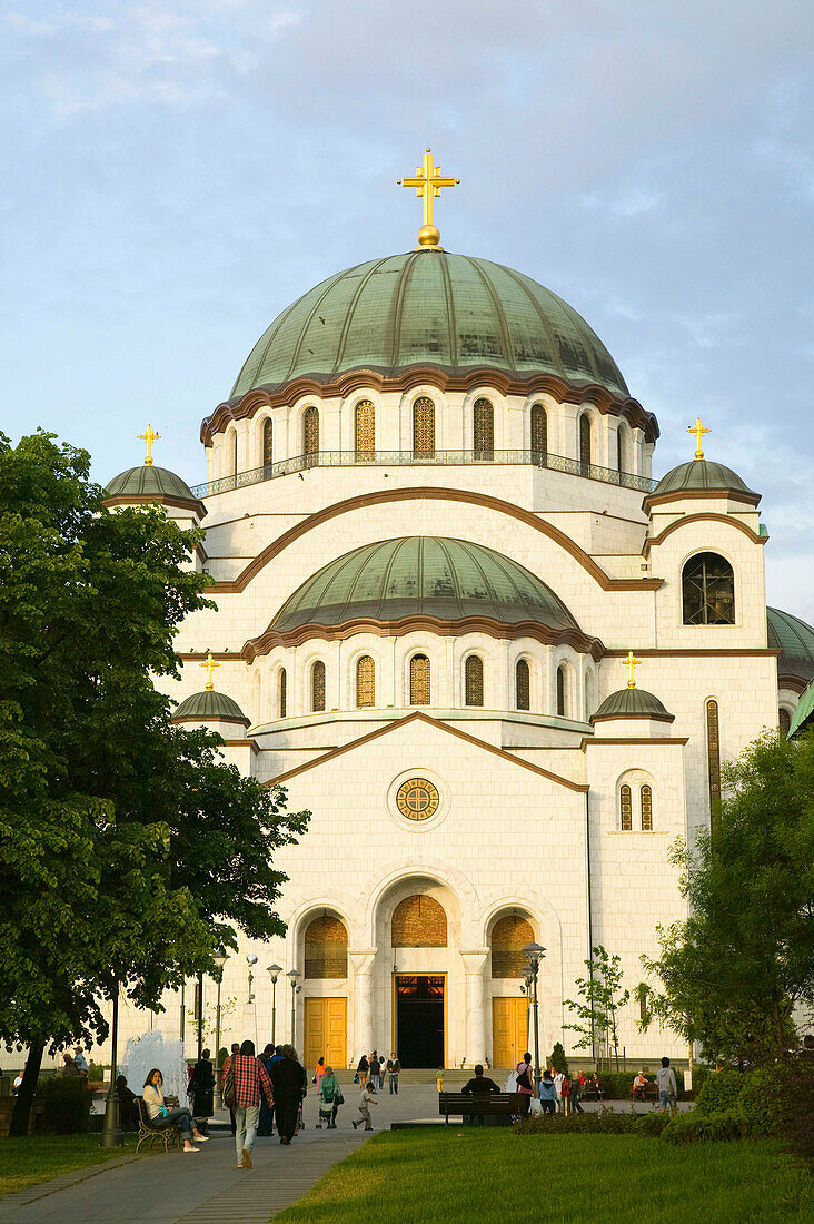 Serbia. Belgrade. Afternoon View of Sveti Sava Church-Worlds Biggest Orthodox Church (construction started in 1935)