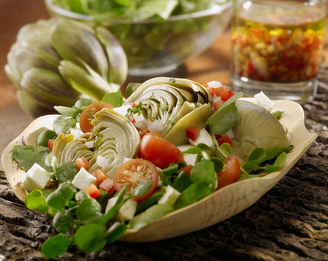 Artichokes vinaigrette salad.