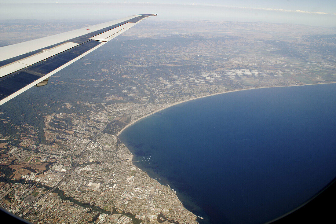 Bay (San Francisco, California, USA) from jet plane
