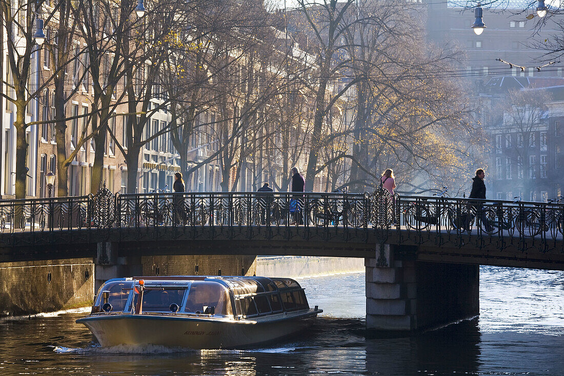 Boat on Keizergracht, Amsterdam, The Netherlands