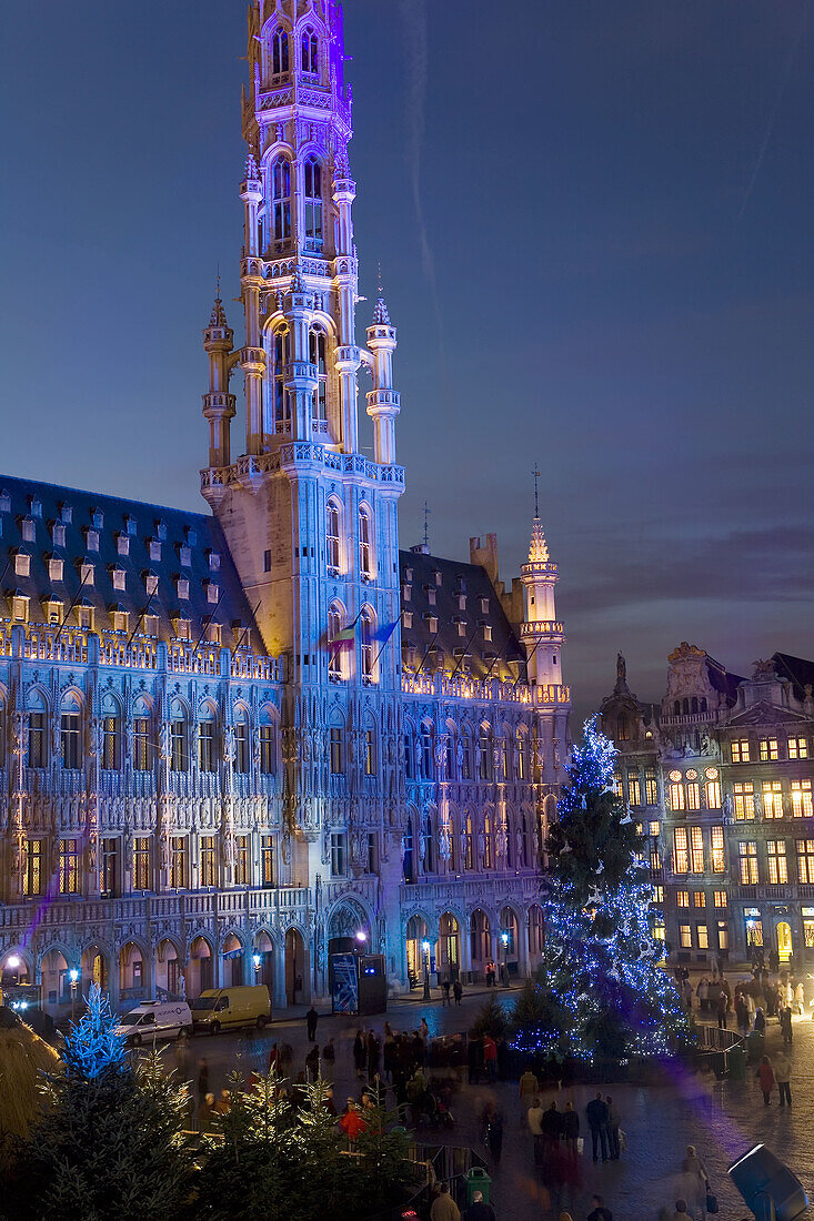 Christmas and light show, Grand Place, Brussels, Belgium