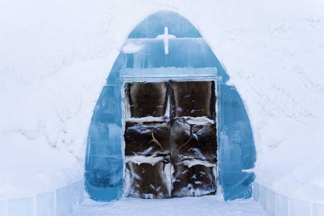 Ice Hotel church. Jukkasjarvi, Northern Sweden