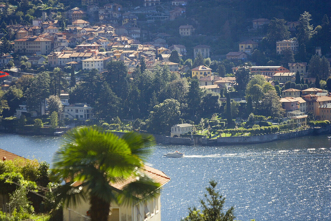 View across Lake Como to Torno, Italy