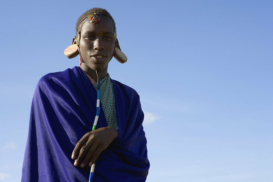 Young Maasai initiate. Masai Mara, Kenya, Africa