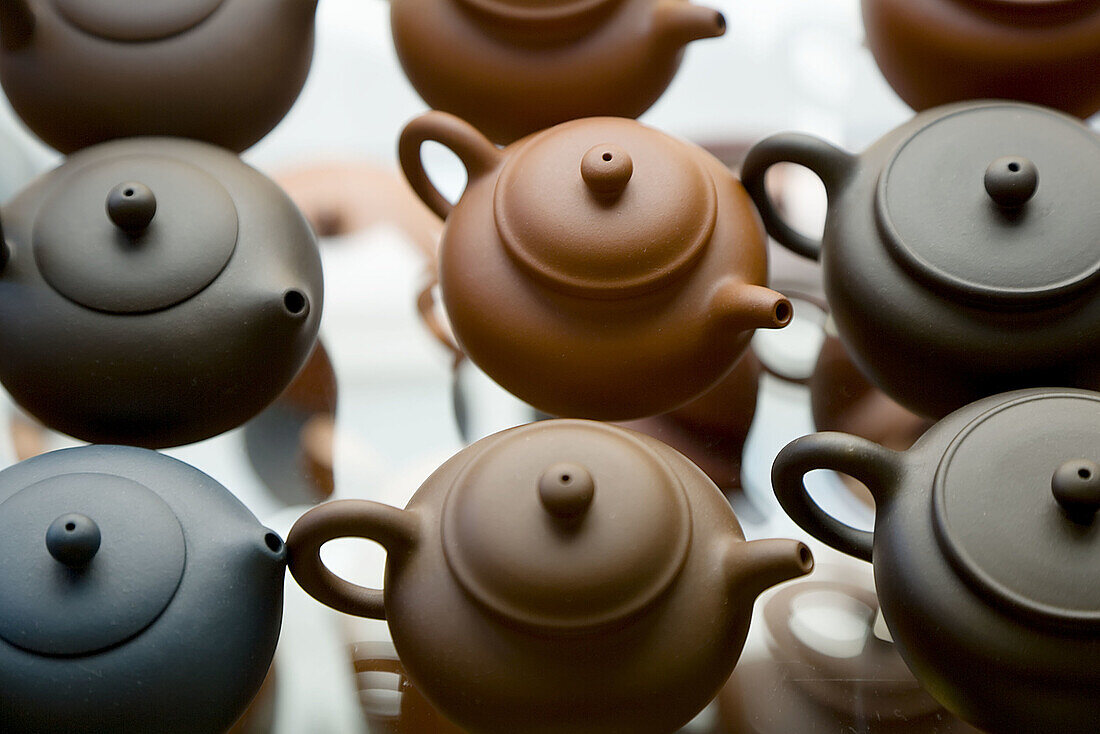 Teapots in Chinese tea shop, Chinatown, Kuala Lumpur, Malaysia