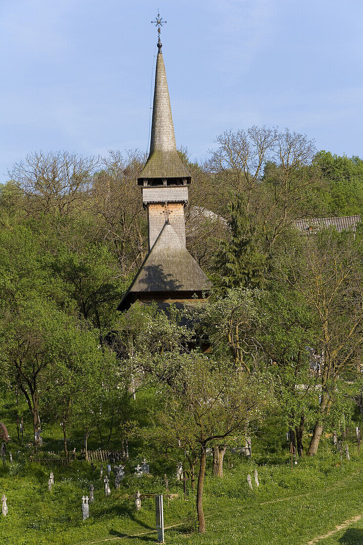 Wooden church, Poienile Izei near Sighetu Marmatiei, Maramures, Romania