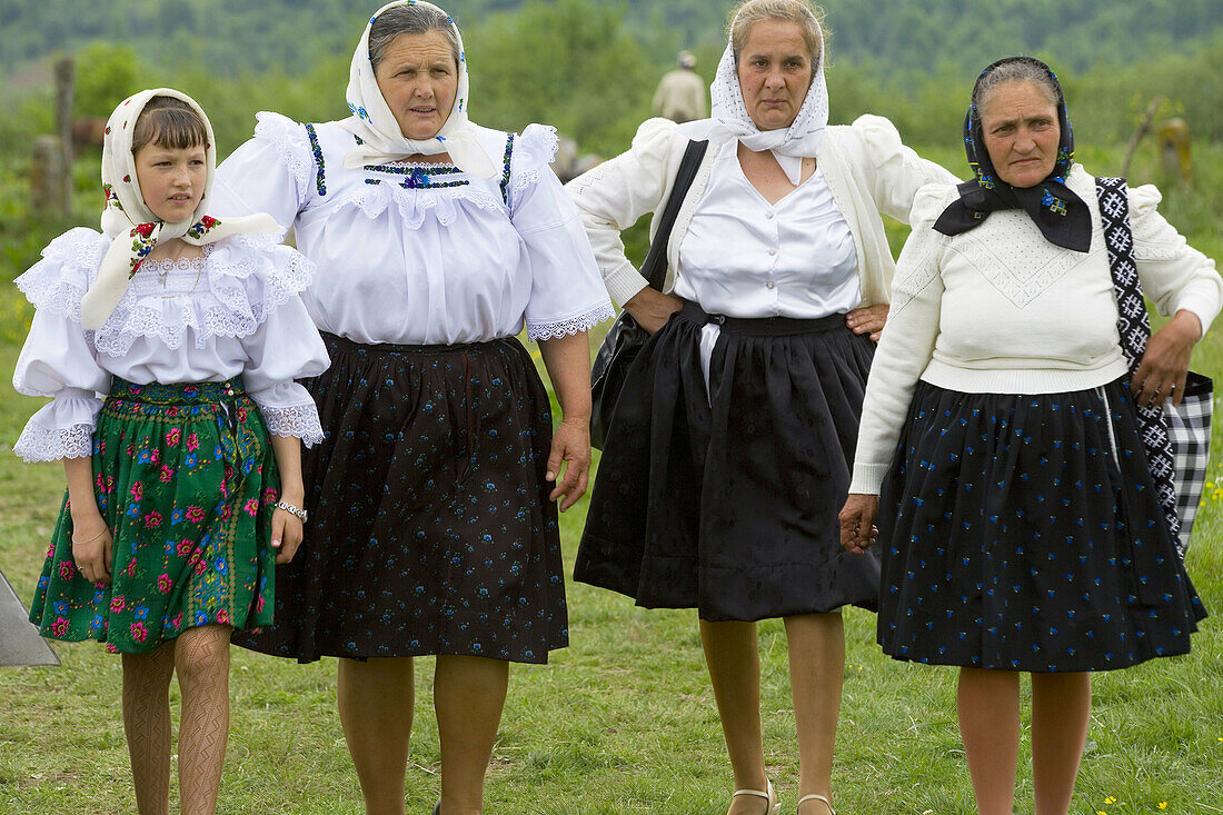 Women in traditional clothing, Maramures, Romania