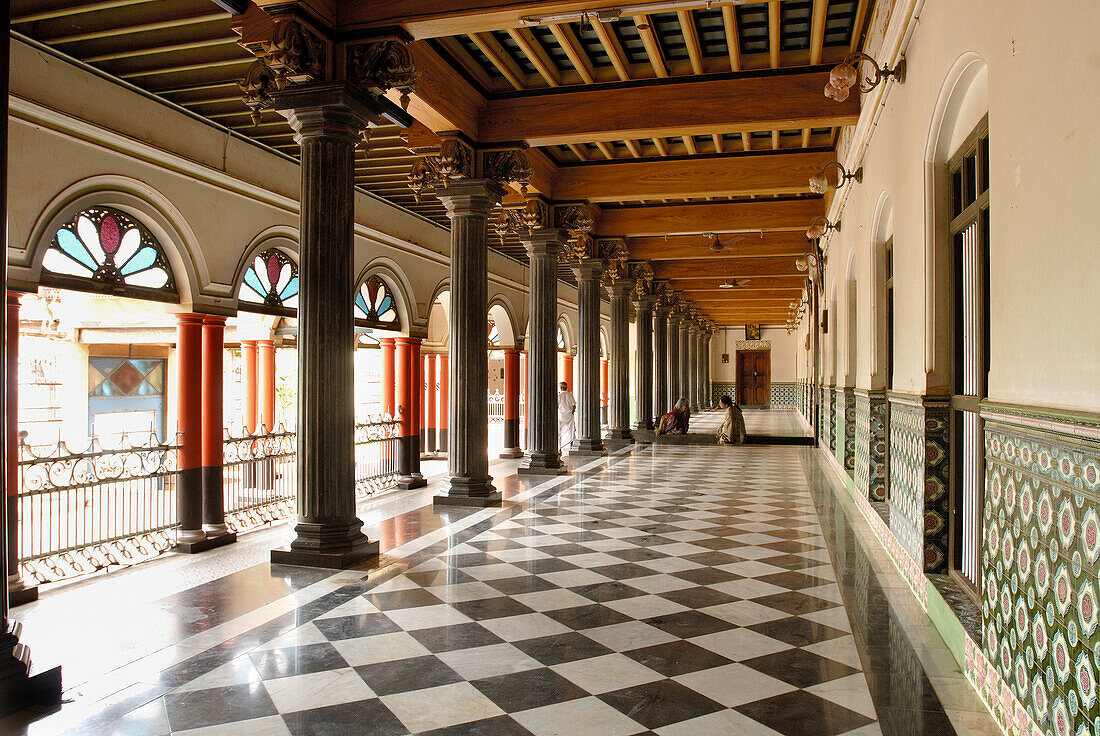 The Reception area. Chettinad House (75years old), Tamil Nadu, India.