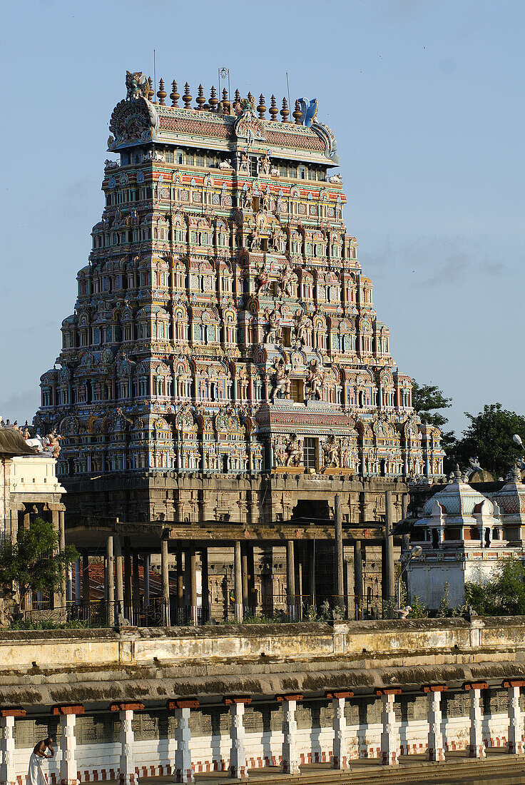 East Gopura (tower) in Nataraja Temple, Chidambaram, Tamil Nadu. India.