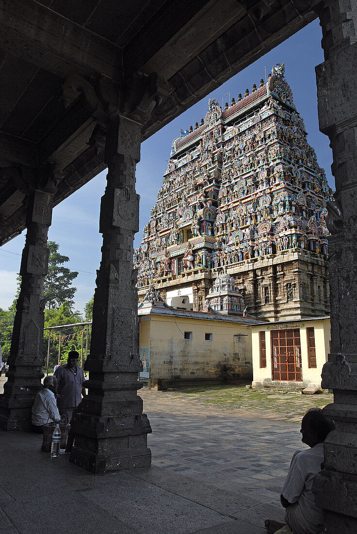 East Gopura (tower) in Nataraja Temple, Chidambaram, Tamil Nadu. India