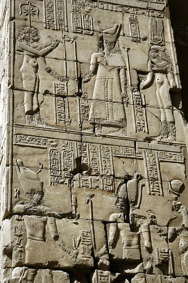 Relief in Karnak temple, Luxor city, Egypt 