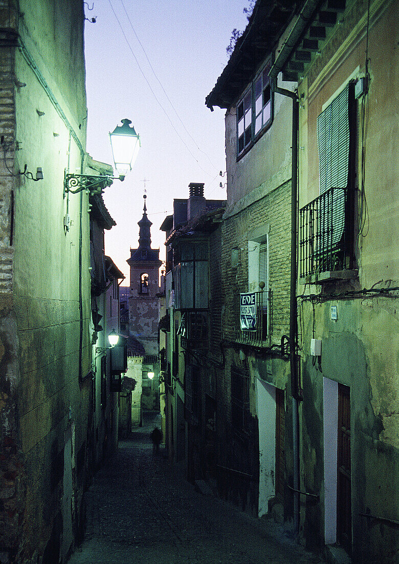 Street at night, Toledo. Castilla-La Mancha, Spain