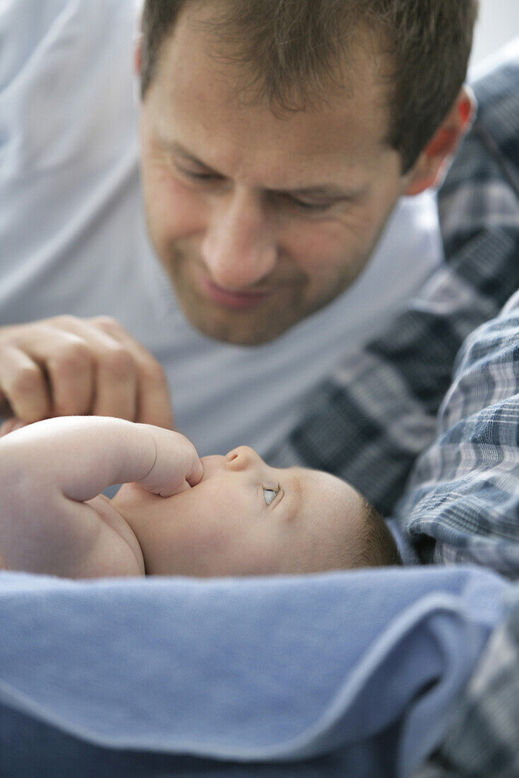 Father with baby girl (8 month), Vienna, Austria