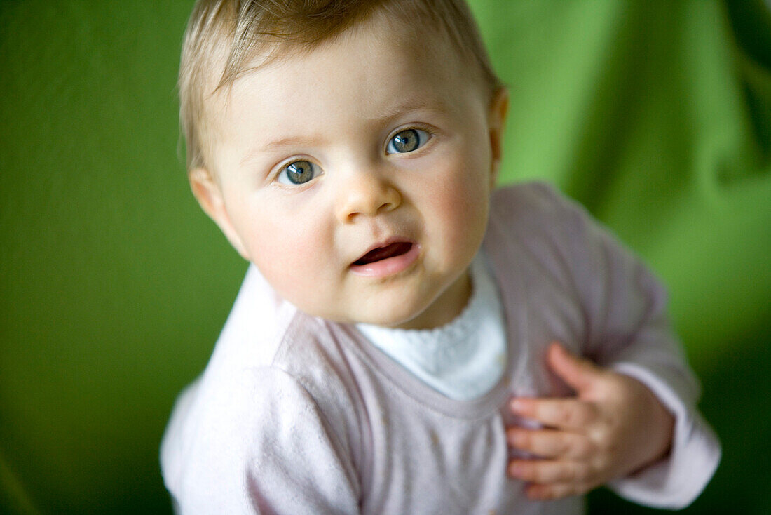 Baby girl (8 month) looking at camera, Vienna, Austria
