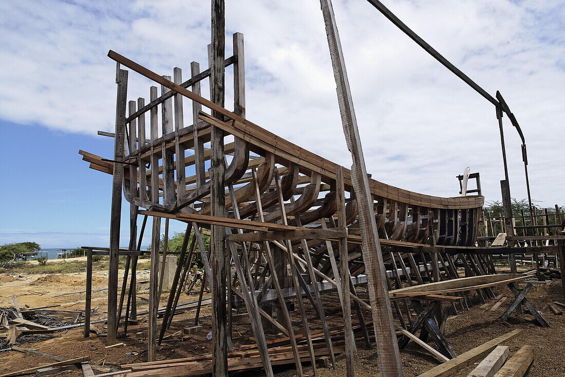 Gerüst von einem Schiff auf einer Werft, Halbinsel Macanao, Isla Margarita, Nueva Esparta, Venezuela