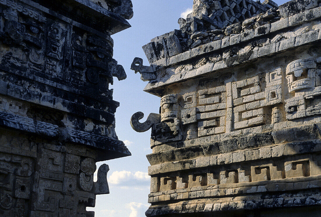 Detail of the Nunnery, Mayan ruins of Chichén Itzá. Yucatán, Mexico