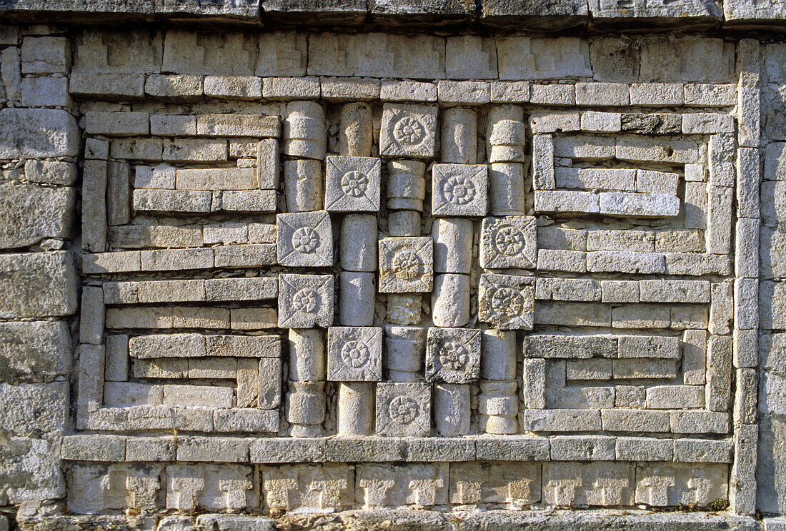 Detail of 'La Iglesia' temple, Mayan ruins of Chichen Itza. Yucatan, Mexico