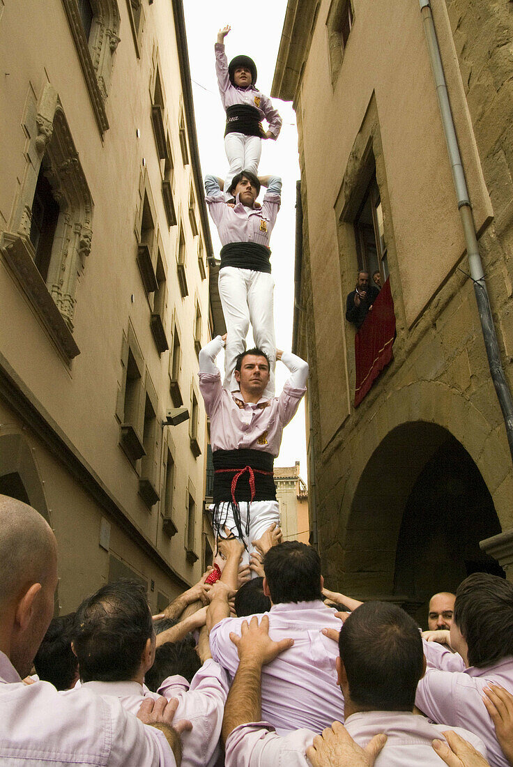 Spain  Vic  Traditional party of Castellers