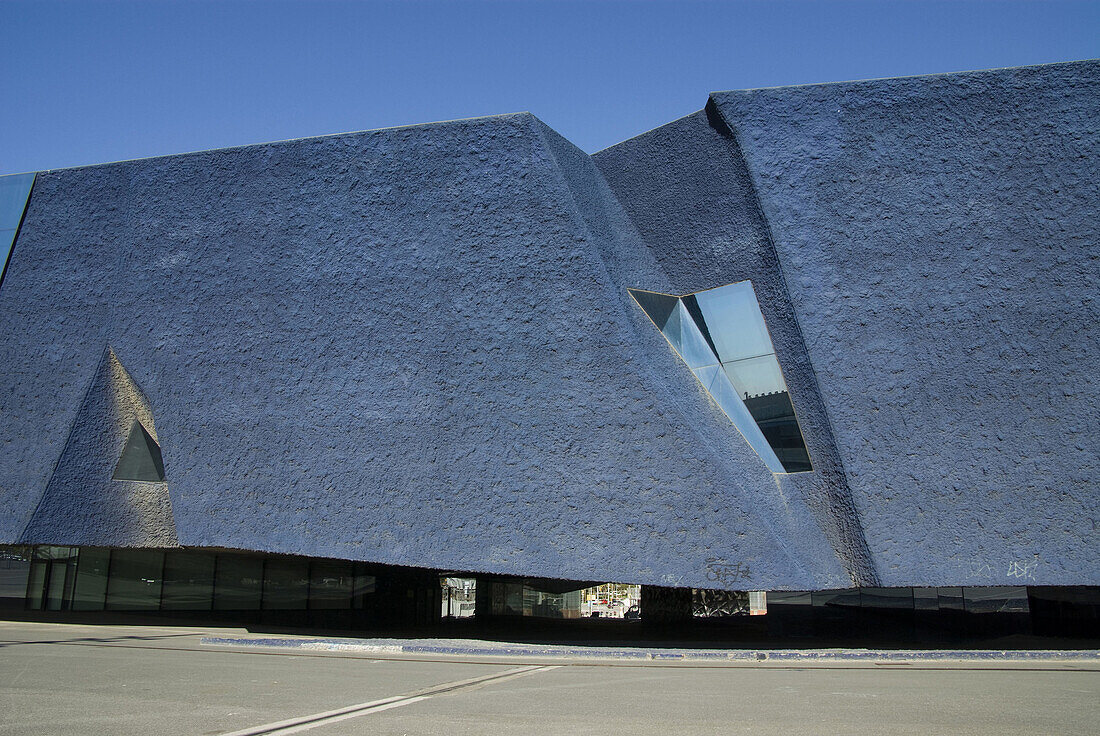 Spain  Barcelona  Contemporary architecture in the area Forum  Forum building designed by the architecs Jacques Herzog and Pierre de Meuron