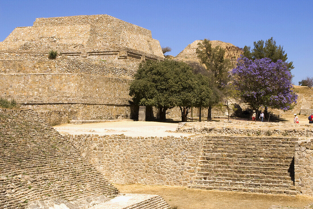 Archeological site of Monte Alban(500BC-AD900-1000).Ballgame and The North Platform.UNESCO World Heritage Site. Oaxaca,  Mexico.