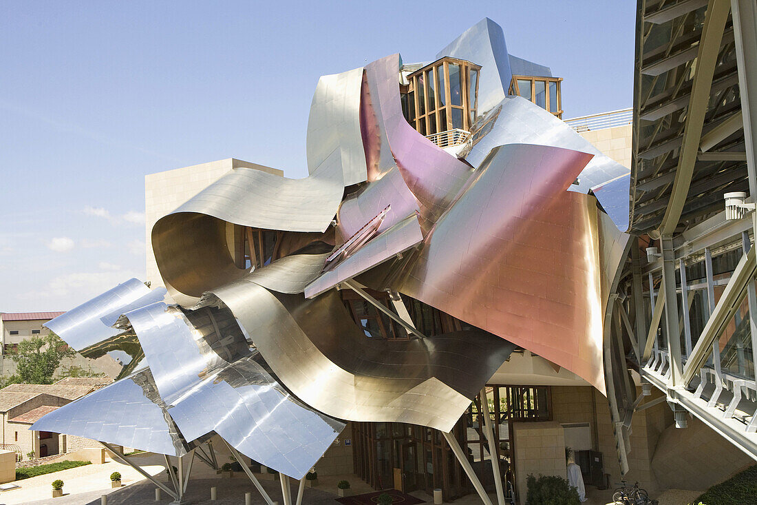 Ciudad del Vino,  Herederos de Marques de Riscal winery and hotel building by Frank O. Gehry. Elciego,  Rioja alavesa. Alava,  Basque Country,  Spain